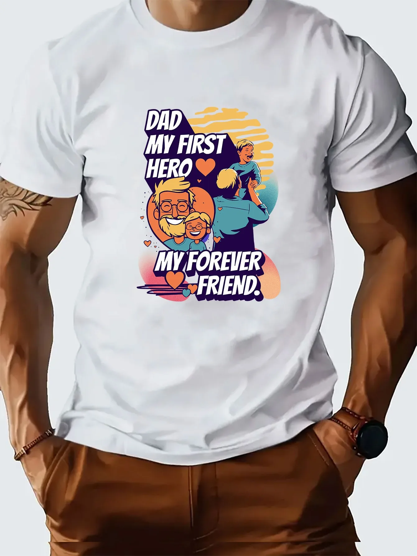 

Роскошная хлопковая футболка с короткими рукавами и графическим принтом для всей семьи, летняя унисекс для мужчин и женщин, повседневная свободная модная тенденция