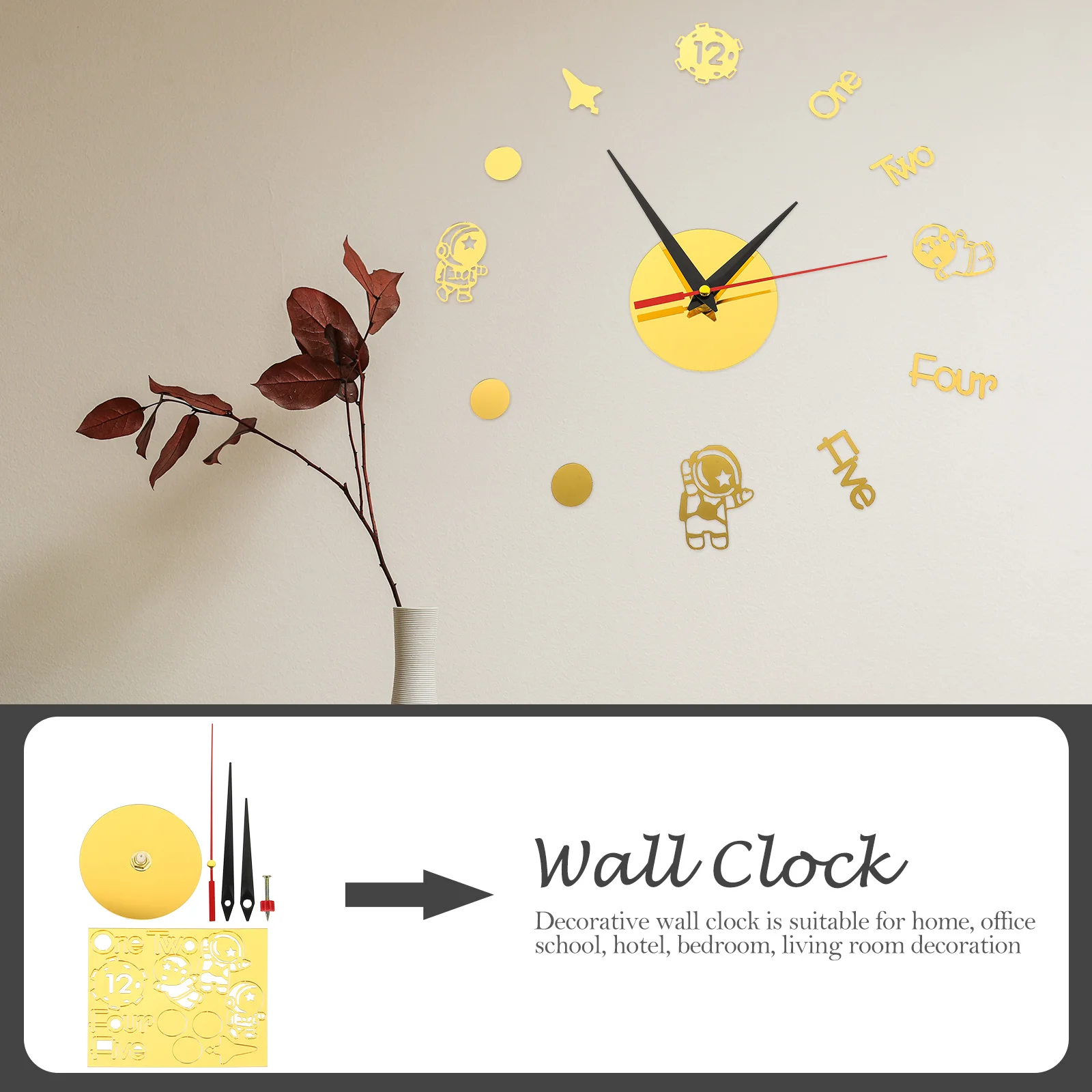 

1 set 1 Set Silent Hanging Wall Living Room Wall Clock For Home Bedroom Living Room Decor Simple Art Clock