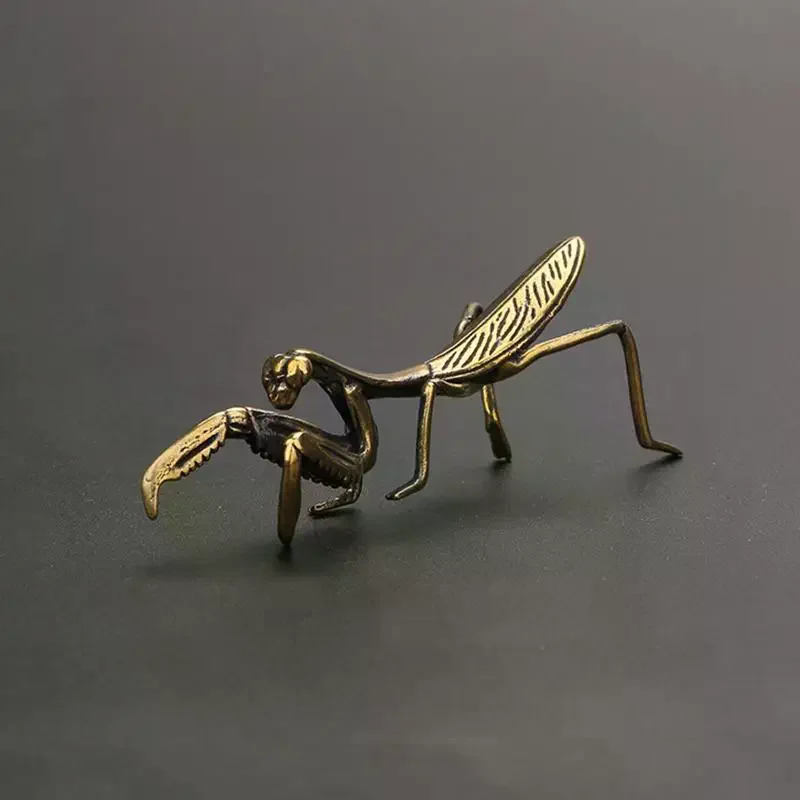 Copper Mantis Miniature Ornament Vintage Flower Pot Decoration Decorative Craft Accessories Tea Pet Antique For Home