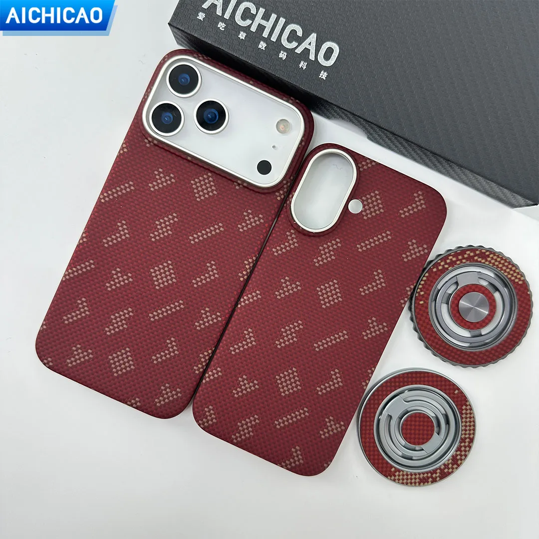 

Чехол для телефона из настоящего углеродного волокна ACC для iphone 17 Pro Max/iphone 17 с ультратонким корпусом из арамидного волокна Magsafe