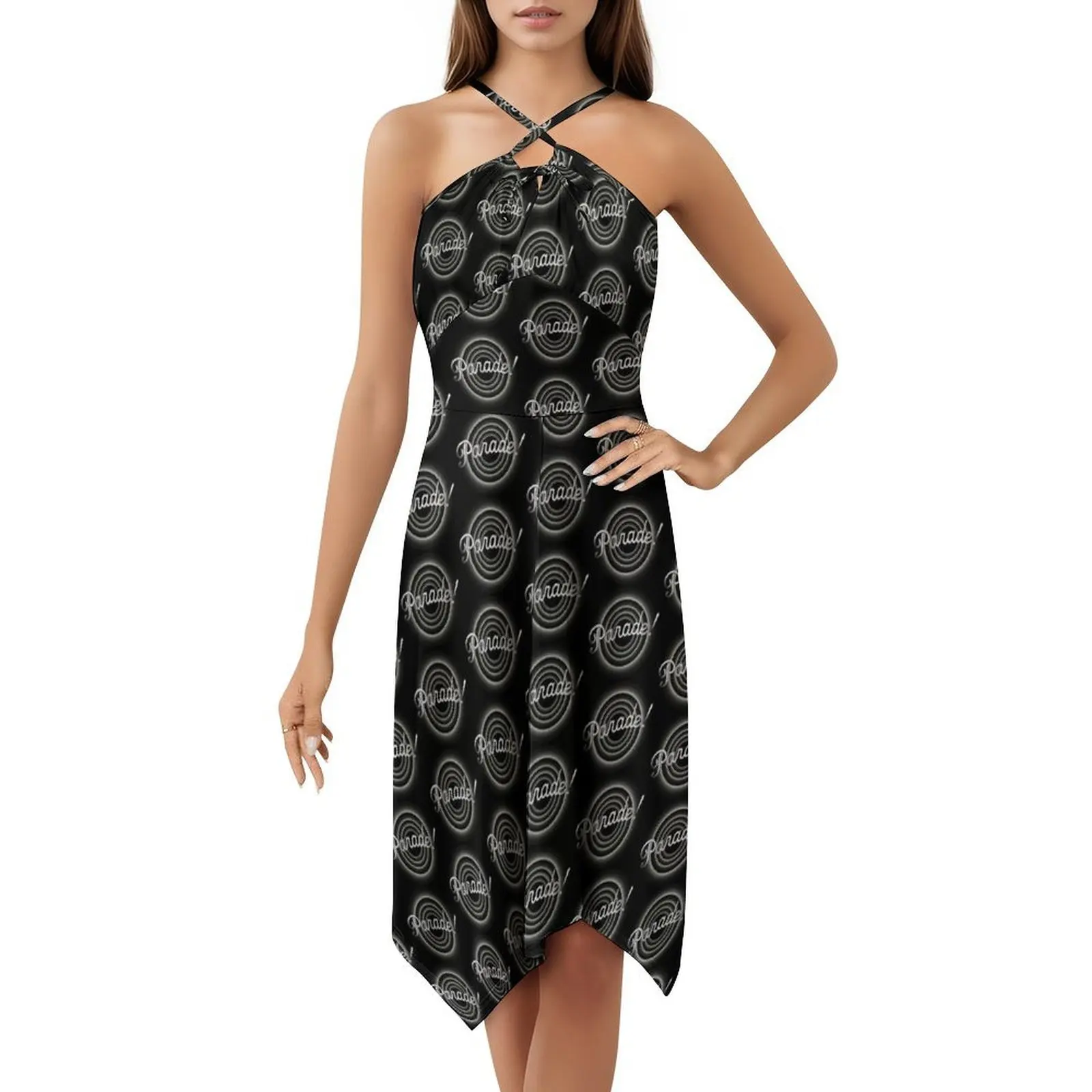

Parade Women's Hip Hop Streetwear Dress Graphic Print Party Club Wear Justice Ed Banger Parade Video Disco Female Clothing