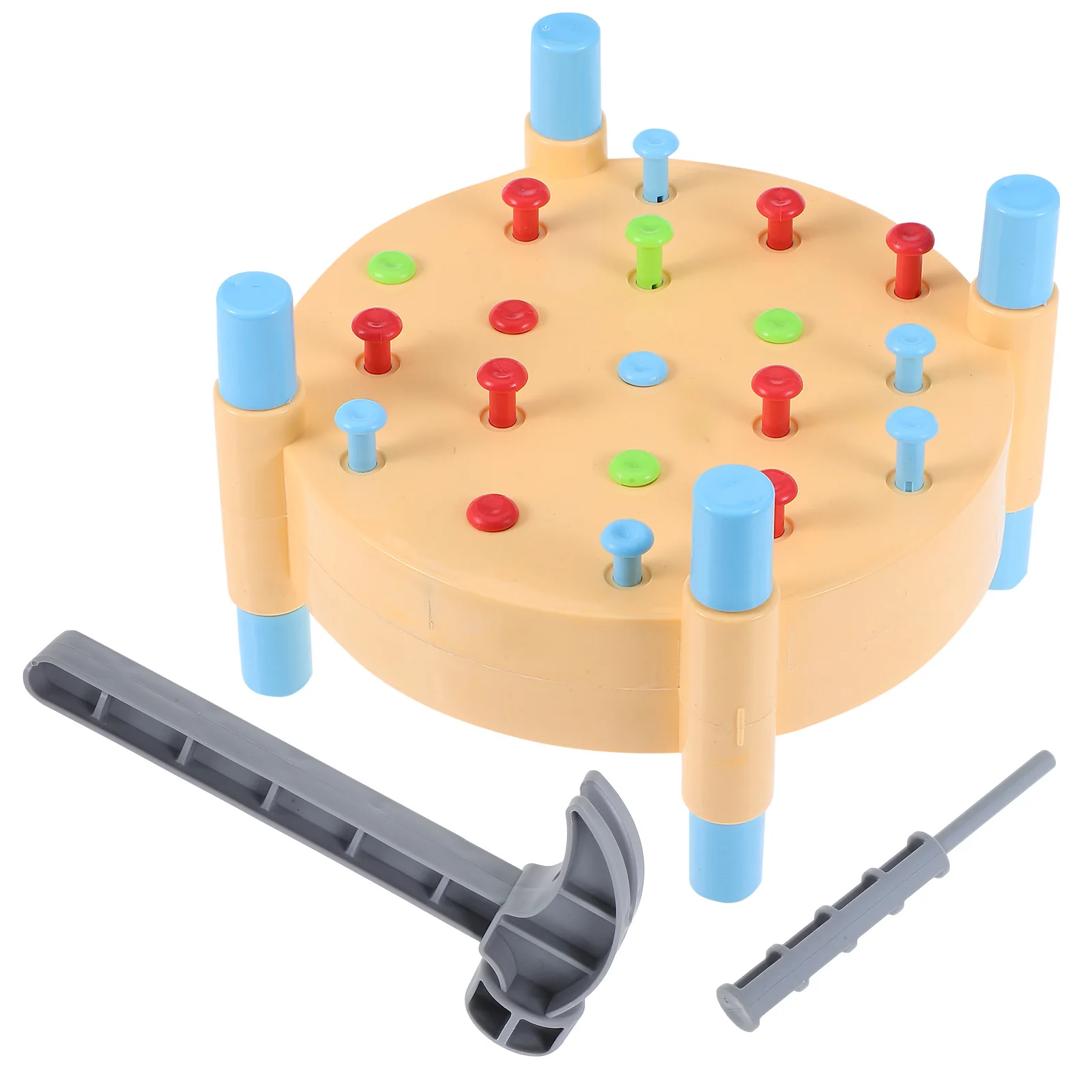

1 set Montessori Nailing Table Hammer Toy Pounding Game Kids Toddler Busy Board Mallet Hand Eye Coordination Sensorial Learning