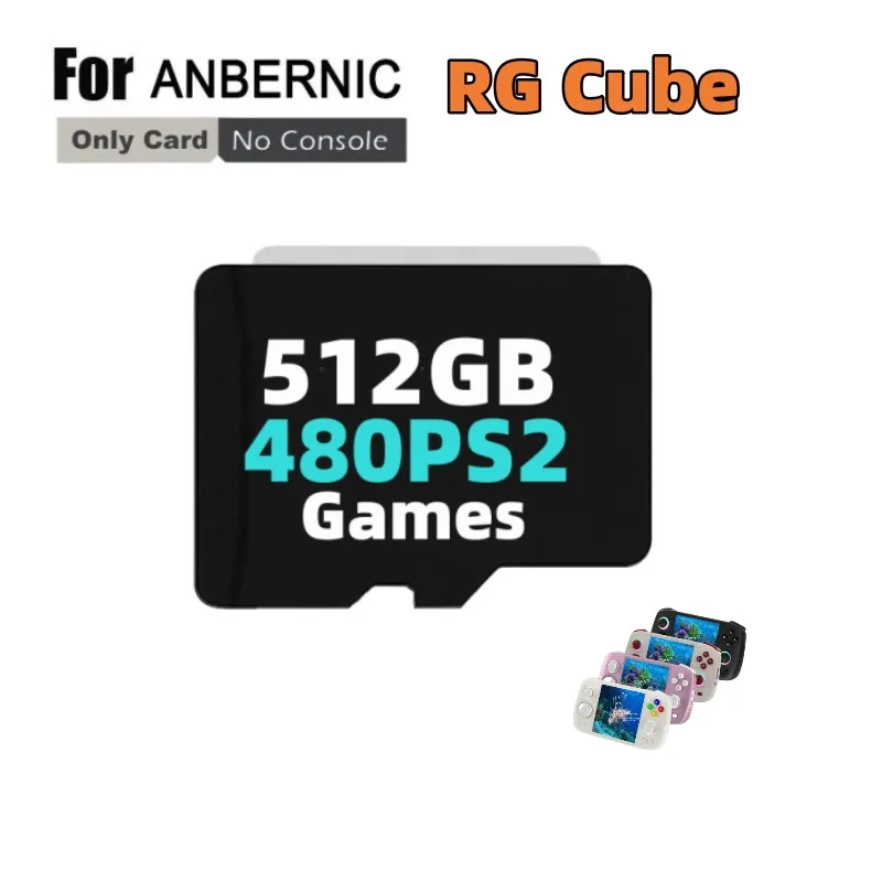 レトロビデオゲーム用ANBERNIC-TFカード、ポータブルハンドヘルドメモリーカード、SDカード、プリロードゲーム、PS2、PSP、512g