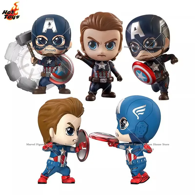 Hot Toys COSBABY Mini Collectible Q Version Avengers Endgame Captain America 13cm Action Figure Doll Decorative Ornament