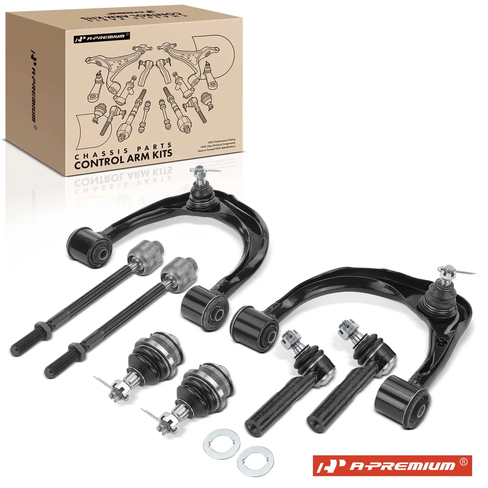 A-Premium 8x Front Side Control Arm with Ball Joint & Tie Rod for Toyota 4Runner 2003-2009 Lexus GX470 2003-2009