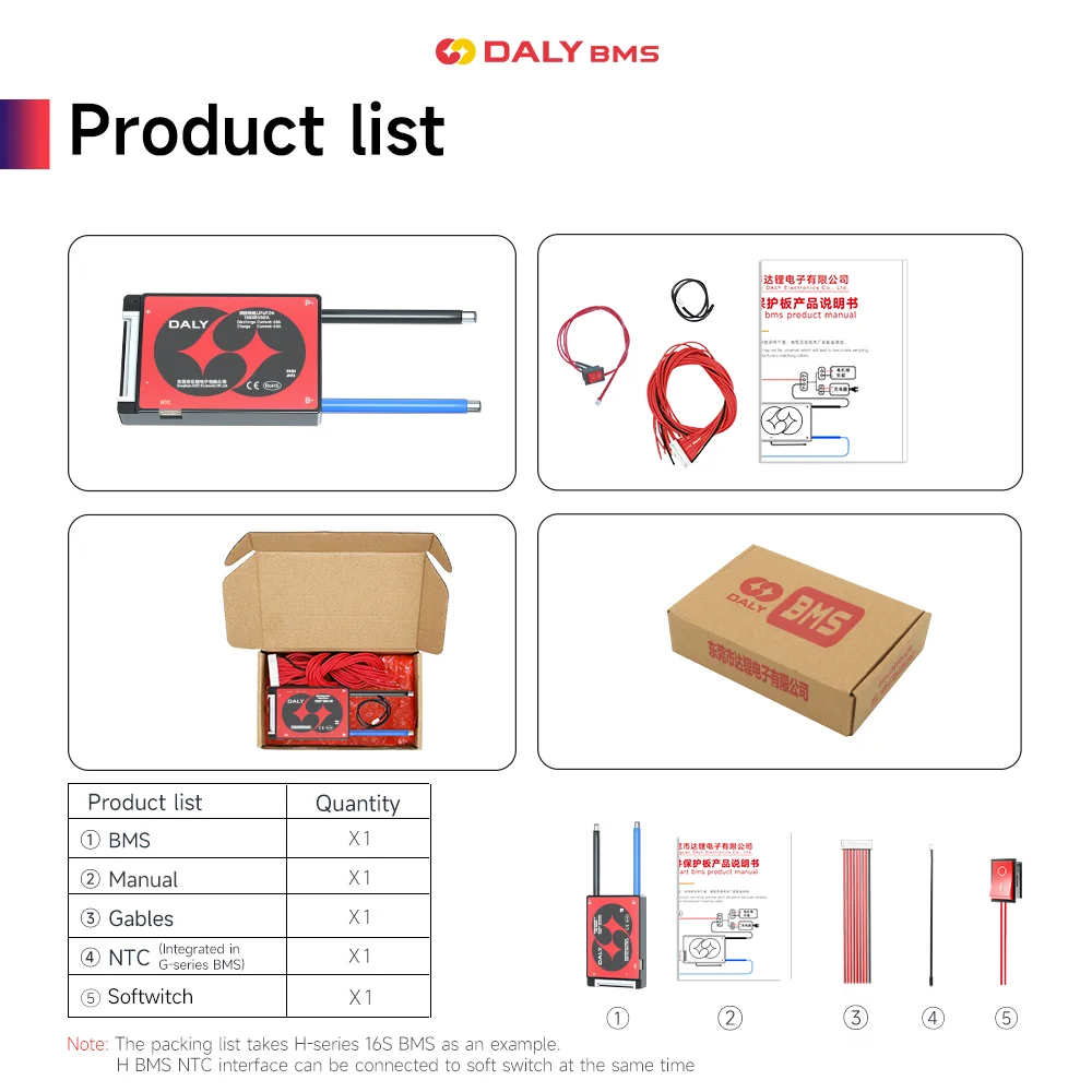 DALYBMS Li-ion 10S 36V 20A z miękkim wyłącznikiem, NTC, bateria z balanserem, ochrona przed niskimi i wyskimi temperaturami, Daly BMS — zdjęcie produktu 4