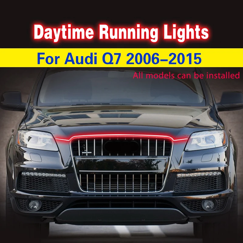 1Pcs for Audi Q7 2006-2015 Universal Auto 12V LED DRL Waterproof Flexible Daytime Running Lights Daylight Fog light Ambient Lamp