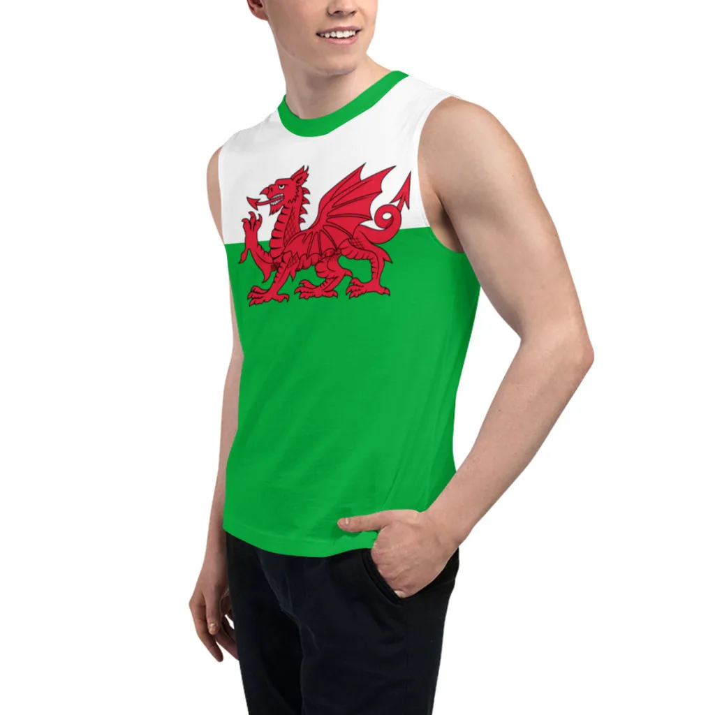 Sleeveless T-shirt Wales Cymru Flag 3D Men's Boys Tshirt Gyms Tank Tops Fitness Joggers Basketball Training Vest