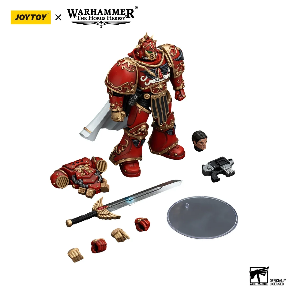 JOYTOY Warhammer 40K Horus Heresy 1/18 ตัวเลขการกระทําอะนิเมะ 12.4 ซม.Blood Angels Legion Praetorพร้อมใบมีดพารากอนของเล่น