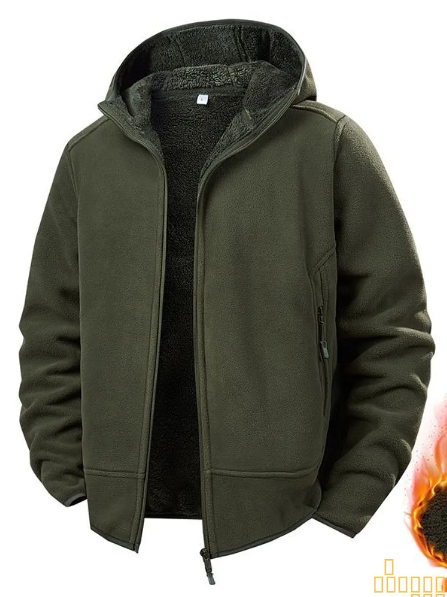 

Men's Thiened Fce Jaet Autumn Winter New Sle Hooded Casual Warm Faionable Polyester Inner Material Stand Fit
