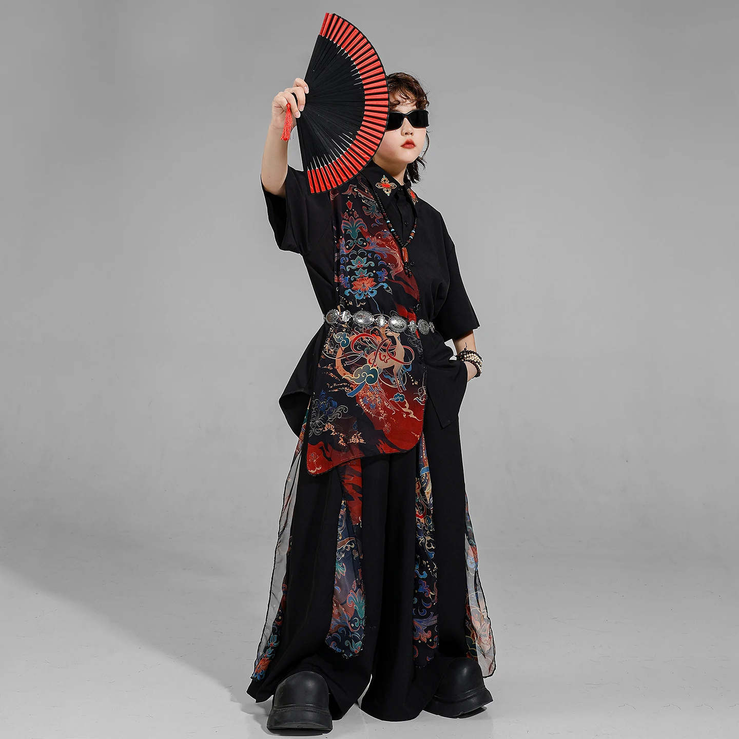 Hip Hop Kleidung Jungen Chinesischen Stil Street Dance Baggy Cargo Hosen Mädchen K-pop Kostüme Kinder Jazz Kleidung Sets kind Streetwear