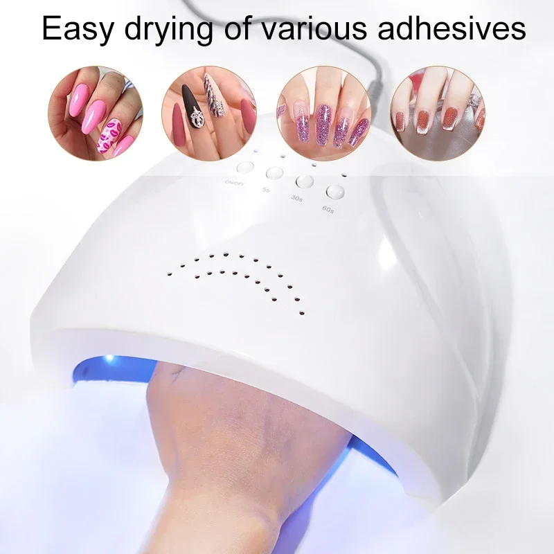 

UV LED Nail Lamp, Nail Dryer For Gel Polish With 30 Beads 4 Timers Smart Sensor Fast Curing Home Manicure Professional Salon