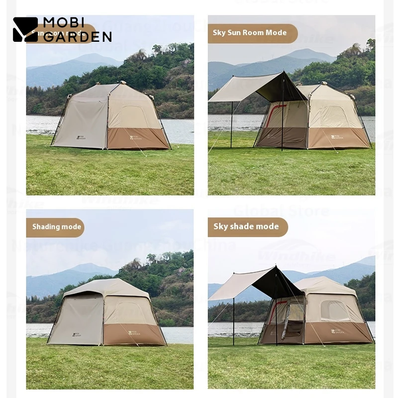 

Палатка MOBI GARDEN 5.9Lite с черным покрытием, автоматическая, быстрораскладная, для семьи, для кемпинга, с навесом, для отдыха на природе, походное снаряжение