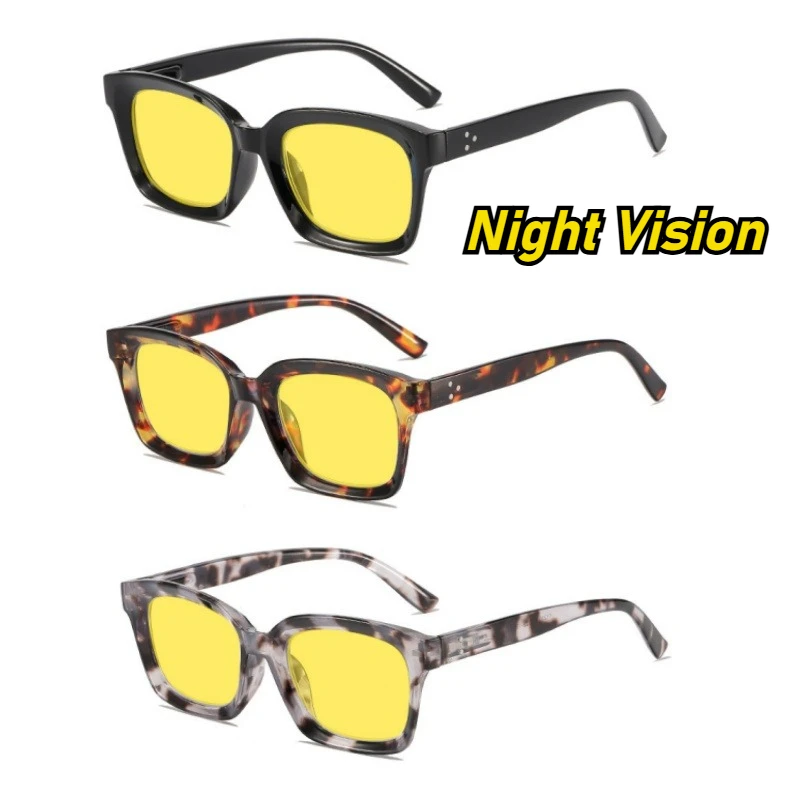 

Men's Women's Fashion Full Frame Anti-Blue Light Night Vision Glasses Outdoor Riding Driving Eye Protection Night Vision Glasses