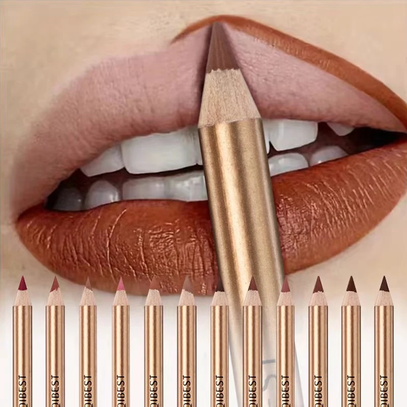 12 Colors Sexy Matte Lipstick Pencil Waterproof Lasting Lip Liner Pen Non-stick Cup Lip Liner Contour Pencil Beauty Makeup Sets