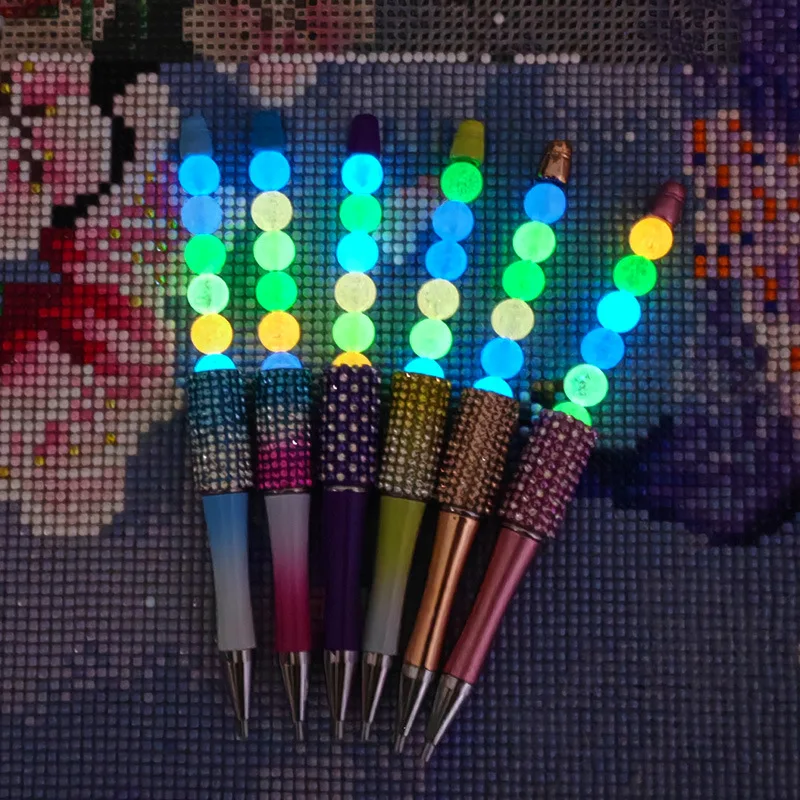 HOMFUN 5D Diamond Painting Creative Beading Point Drill Pen DIY Mosaic Removable Night Luminous Pen Accessories Embroidery Tools