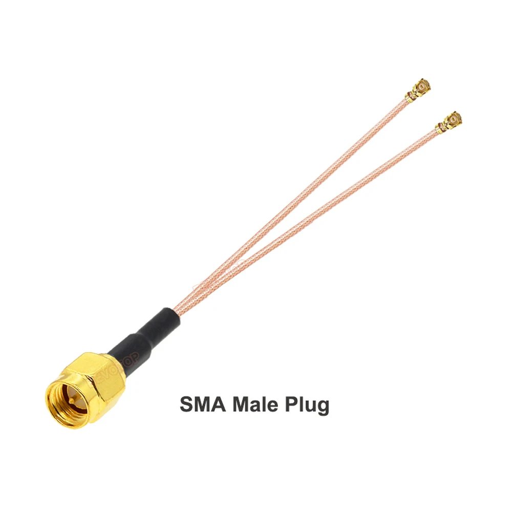 1PCS SMA to Ufl Splitter Cable RP-SMA / SMA Male to 2 x U.fl  1 Female Jack Y Type RG178 RF Coaxial Extension Jumper