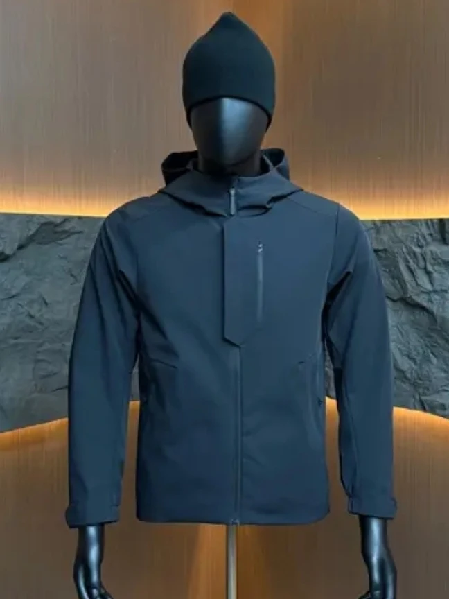 

High Quality Men's Hooded Jacket Spring Autumn Fashionable Versatile Outdoor Windproof Standard Fit Long Sleeve Zipper Closure