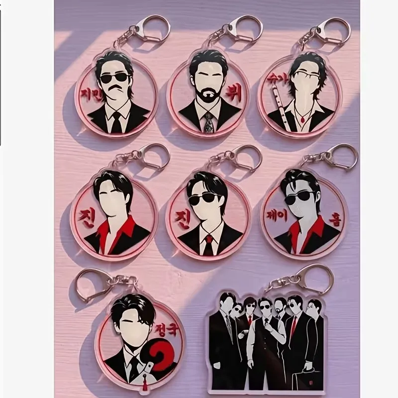 Kpop Boy Team Keychains Accessories Bag Key Charm Fahion Kpop Singer Collection Keyrings Jewelry Fans Friends Gifts