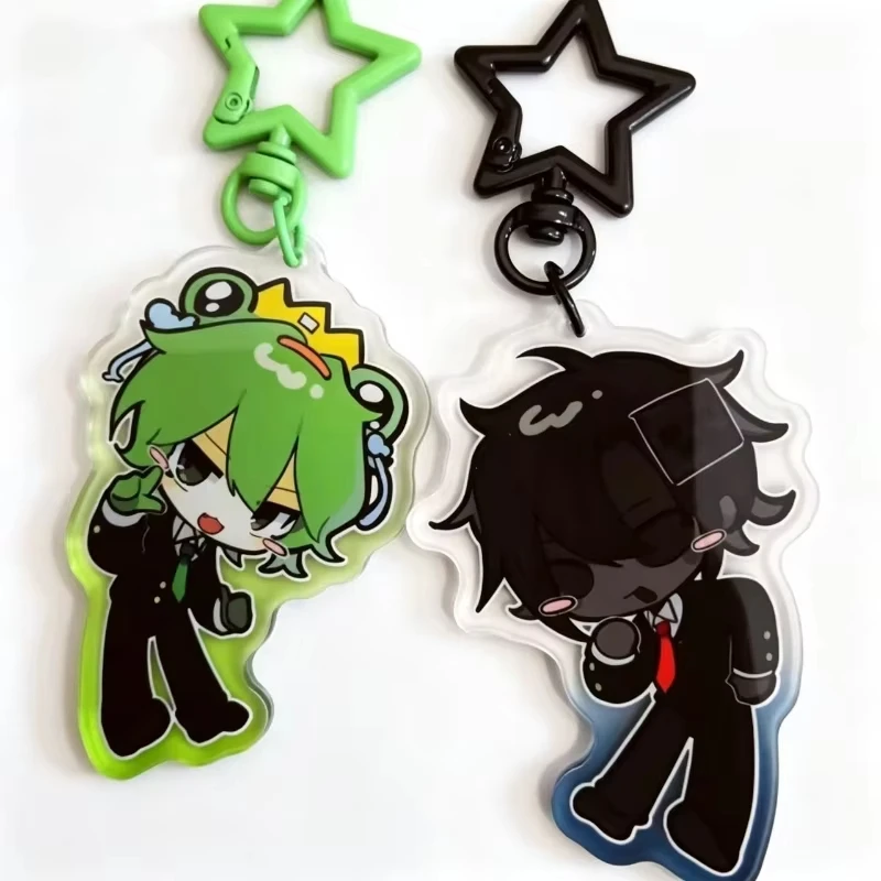 Game Froggy Grox Cosplay Keychain Acrylic Cartoon Figure Pendant Key Chain Bag Decoration Keyring Unisex Jewelry Accessory Prop