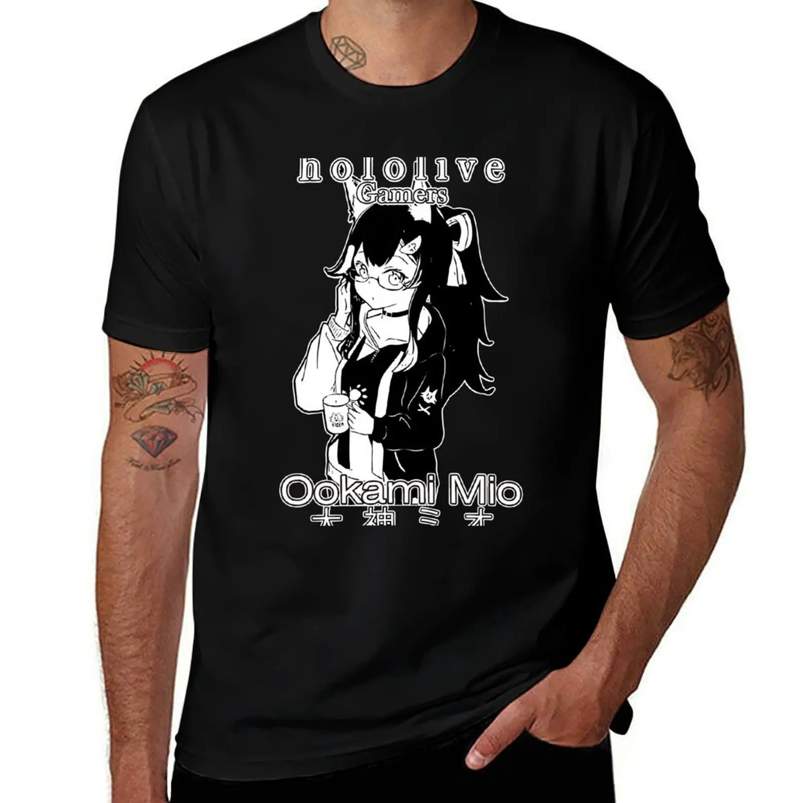

Ookami Mio Gamers Hololive T-Shirt tops street wear luxury t-shirt t shirt for men