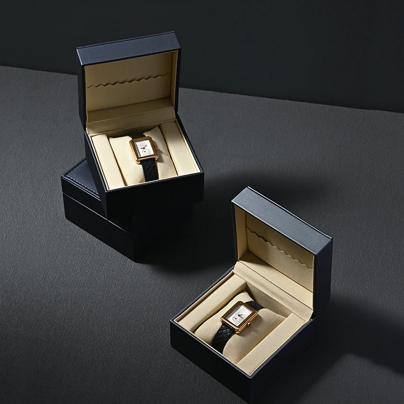 Oirlv Premium Single Watch Box With Pillow Grey Watch Case Storage Box Leather Watch Gift Box Customize Logo Wrist Watches Boxes