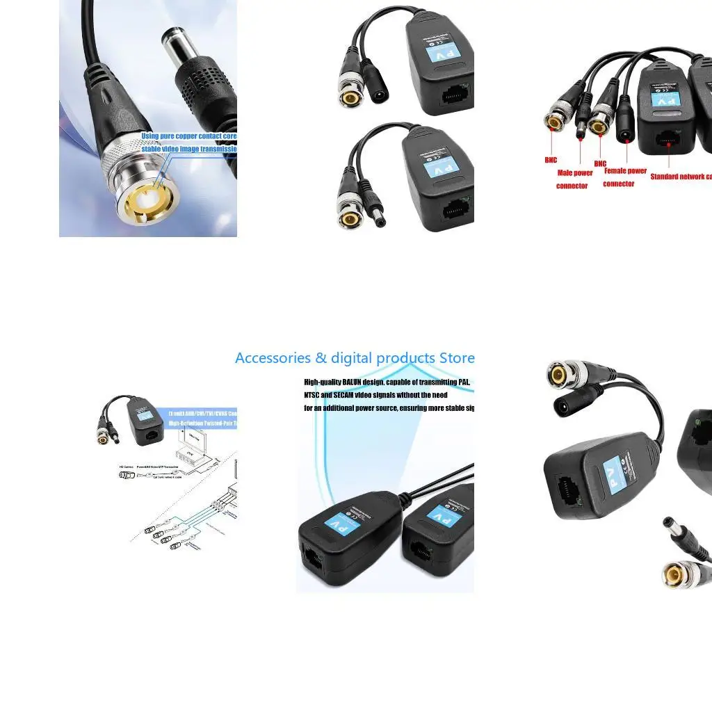 77JD Flexible CCTV Video Balun Transmitters Converts Coaxials to Twisted Pair