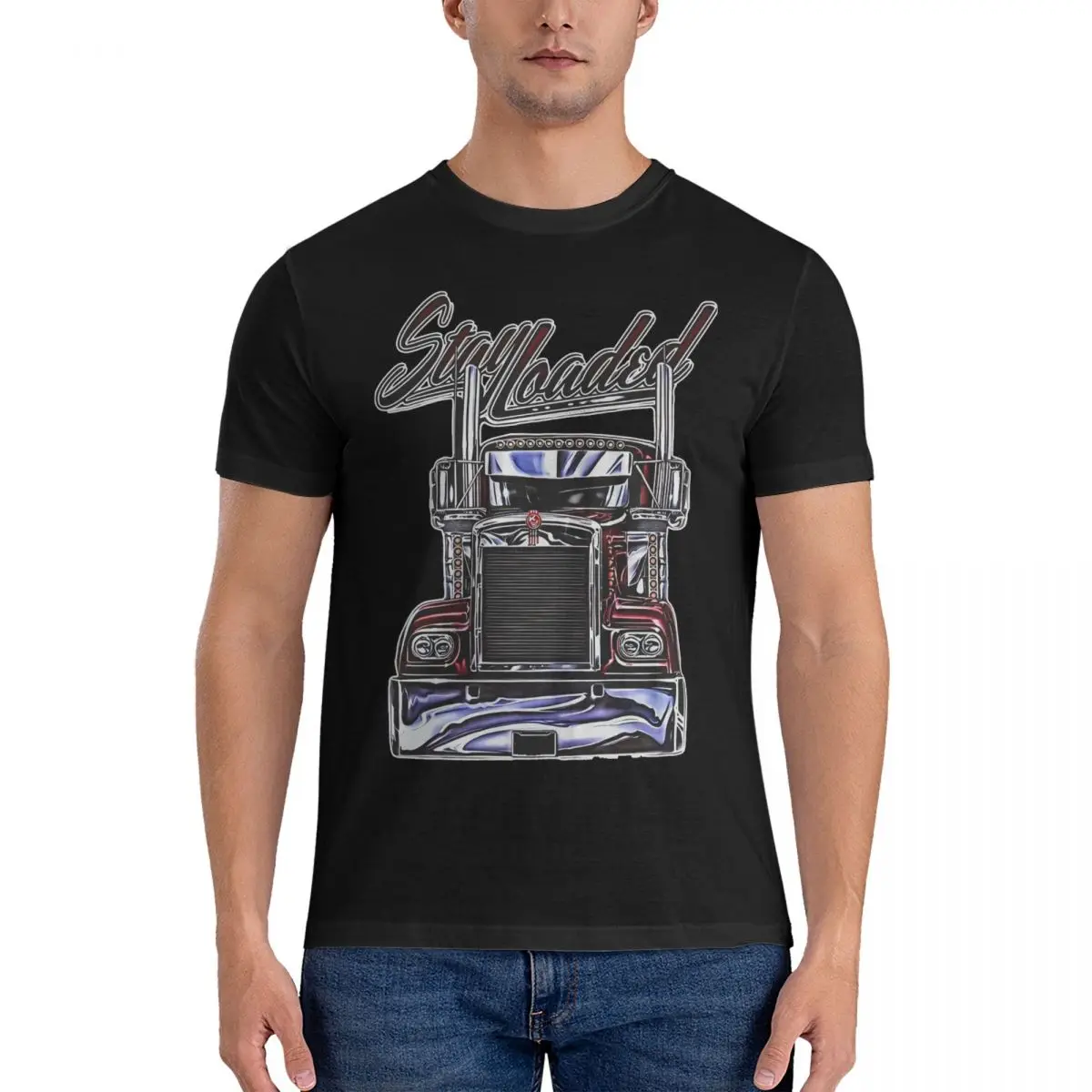 Men T-Shirts Kenworth Stay Loaded Casual Pure Cotton Tee Shirt Short Sleeve Kenworth T Shirt Crewneck Tops Original