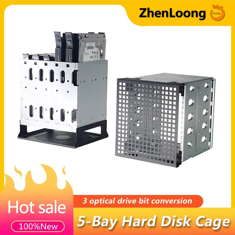 

2024 New 5.25 Inch To 5 X 3.5" SATA SAS HDD Cage Rack Hard Drive Disk Enclosure HardDrive Disk Tray Caddy Adapte ZhenLoong LO5