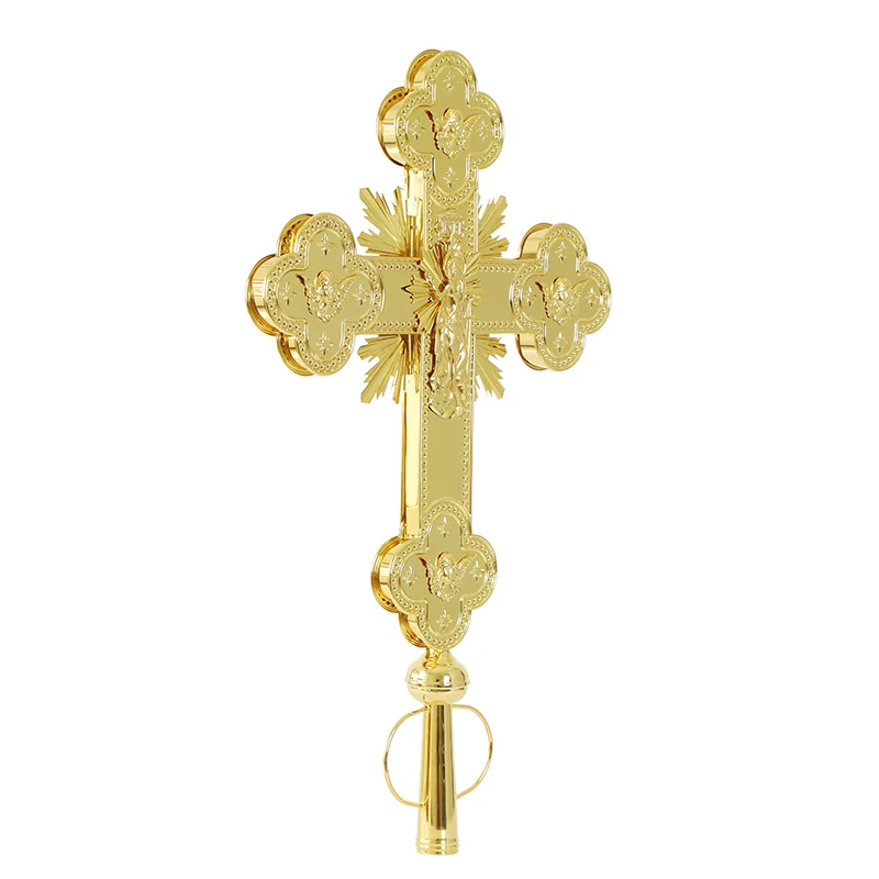 Cross Of Blessing Gold Plated Parade Cross Large Cross Orthodox Product Jesus Cross Catholic Cross Direct Deal Two Face