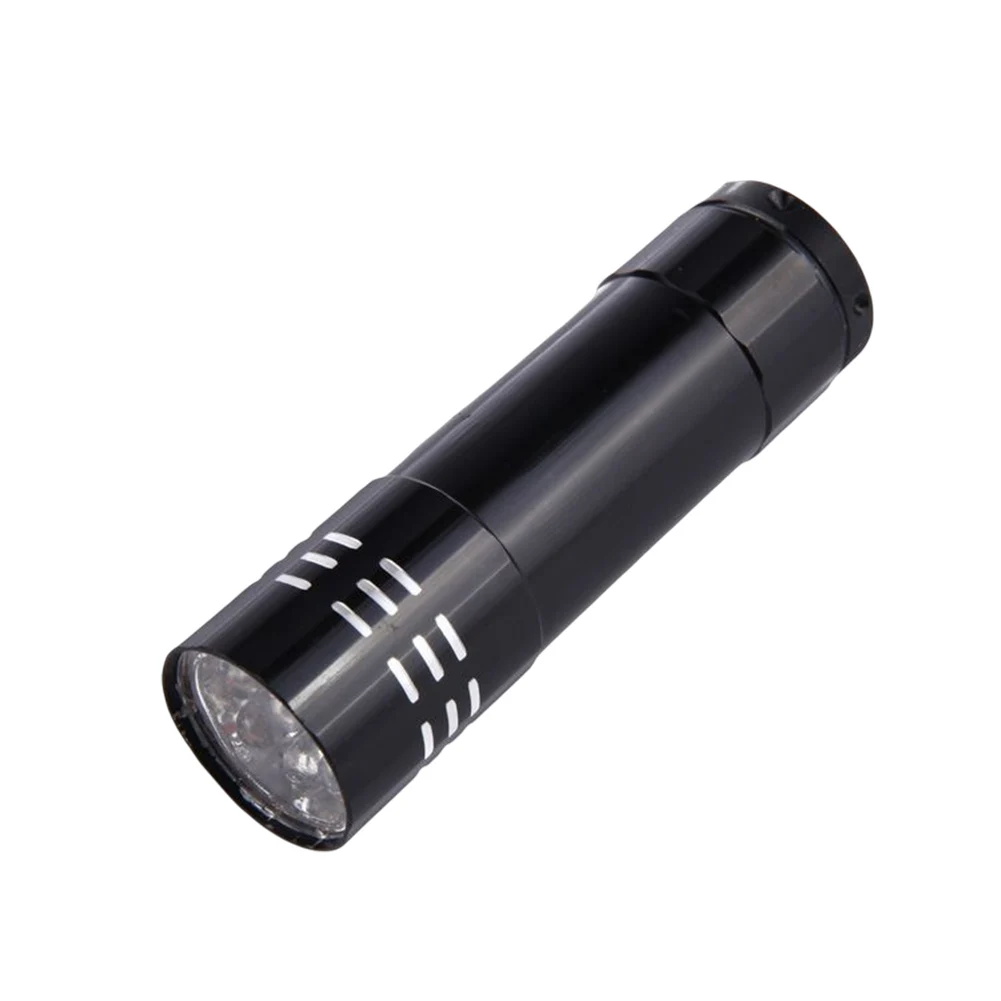 9 LED Ultraviolet LED Flashlight 50LM 395nm Handheld Ultraviolet Detector Portable for Fluorescent Agent/ Currency Test