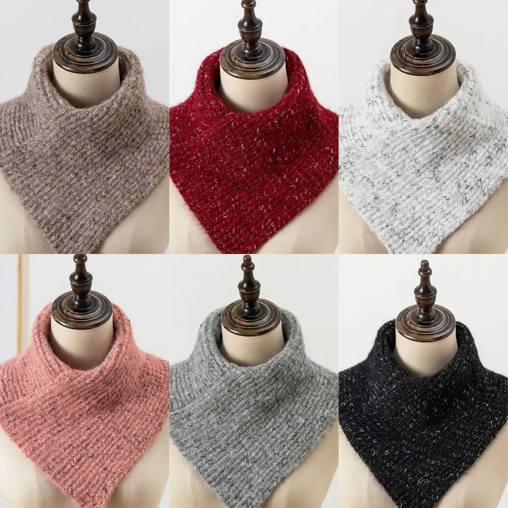 Fashion OL Winter Warm Neck Warmer Scarf Windproof Solid Color Neck Muffs Knitted Fake Collar for Women Girls