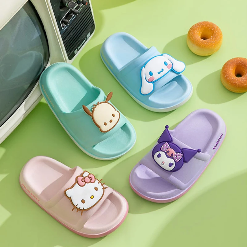 Sanrio My Melody Kuromi Cinnamoroll Anti-slip Slipper Sweet and Simple Children Beach Shoes Cute Things for Girls