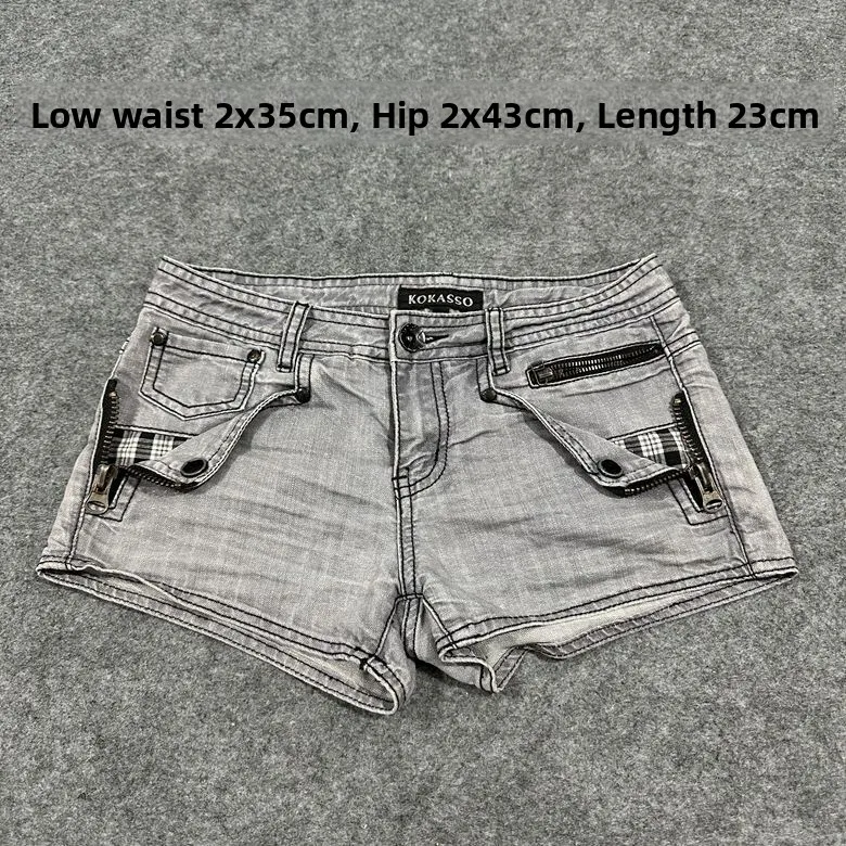 

Винтажные джинсы с низкой талией Tie Dye Hole Millennium Y2K Student Subculture, супер ор, женские летние джинсовые орты