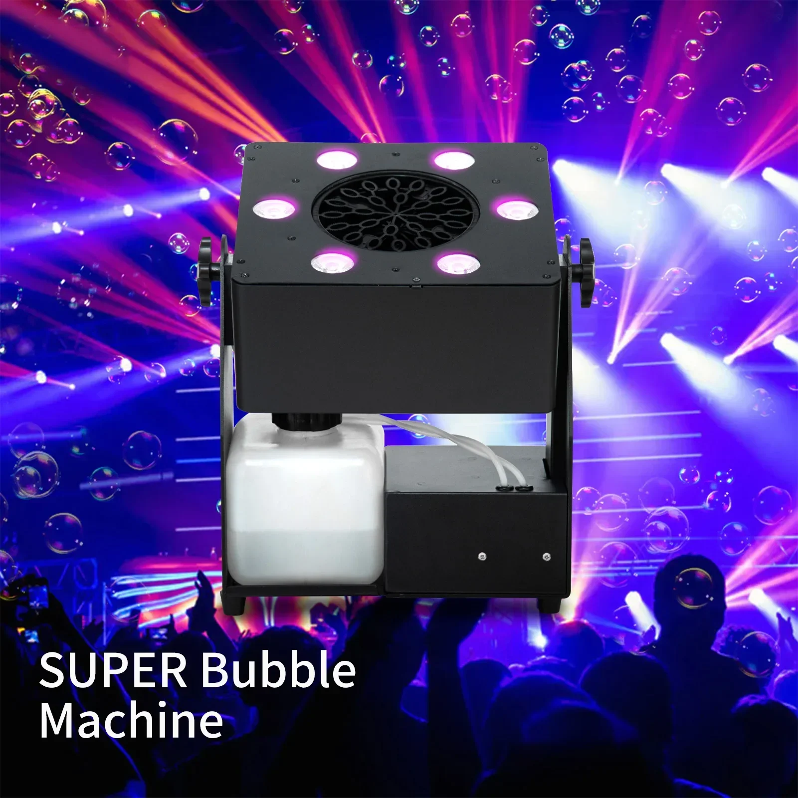Remote Control Adjustable Angle Moving Head Led Lights Bubble Machine for Kids Birthday Party Indoor Outdoor
