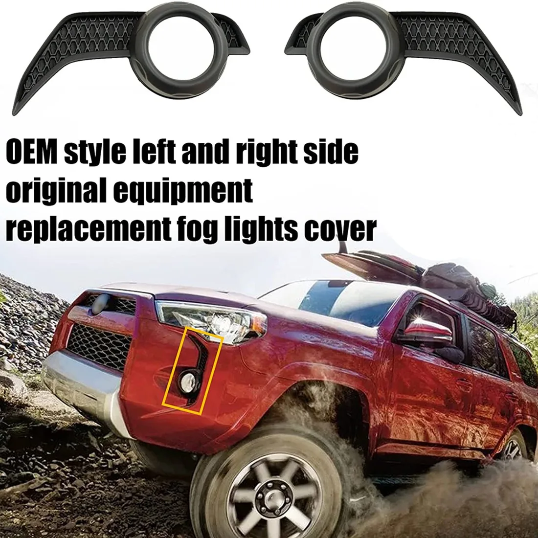 Fog Lights Lamp Covers Fog Bezel Trim Surround Covers for Toyota 4Runner TRD/SR5 2014-2021 Accessories Black