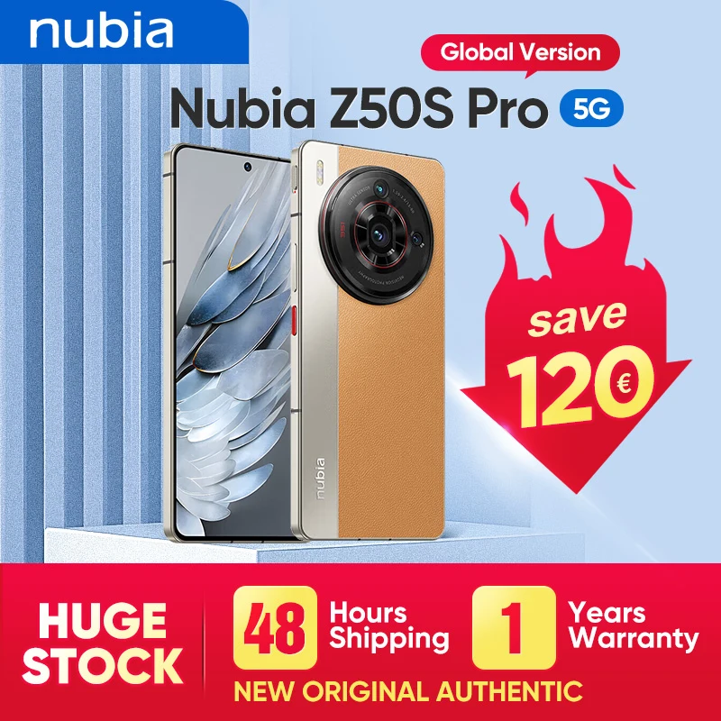 5G Nubia Z50S Pro Smartphone Snapdragon 8 Gen 2 6.78'' 120Hz AMOLED Display 5100mAh Battery 50MP Camera Dual SIM Global Version