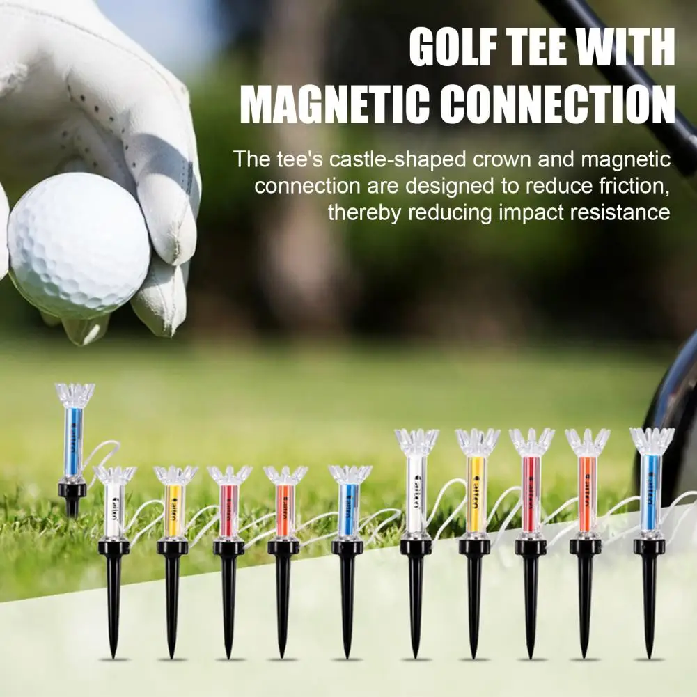 Golf Tee with Cord Durable Golf Tee Flexible Magnetic Golf Tees for Training Practice Ball Holder with 360 Degree Bounce Outdoor