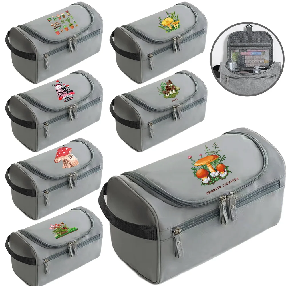 

Wash Pouch Luxurious Portable High Quality Storage Pack Mushroom Printing Series Essential for Reusable Travel Shower Bag