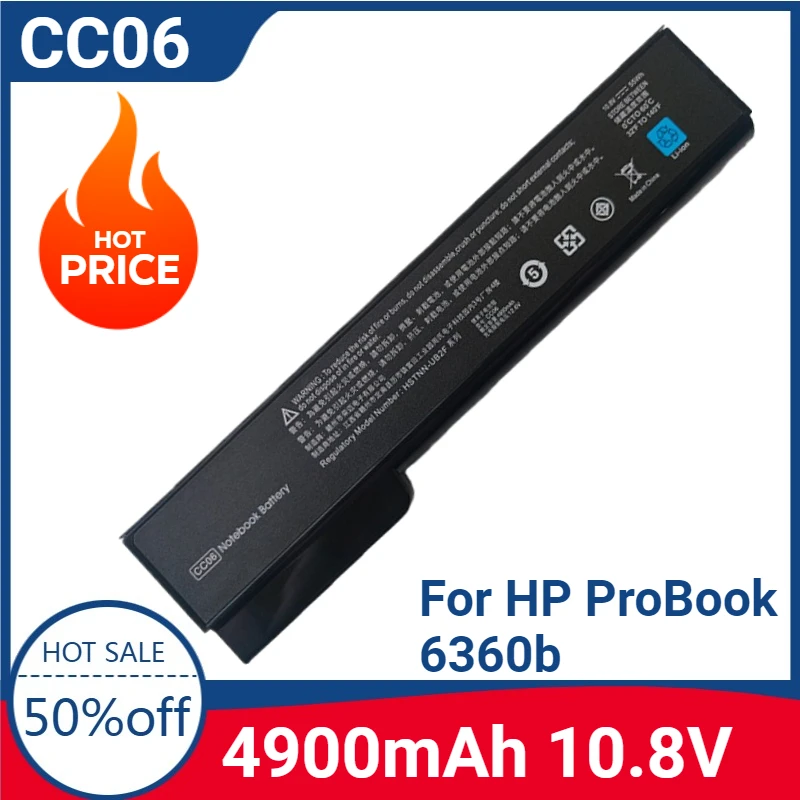 

New Laptop Battery for HP ProBook 6360b 6460b 6465b 6470b 6475b 6560b 6565b 6360T CC06 CC06X CC06XL HSTNN-F08C QK642AA
