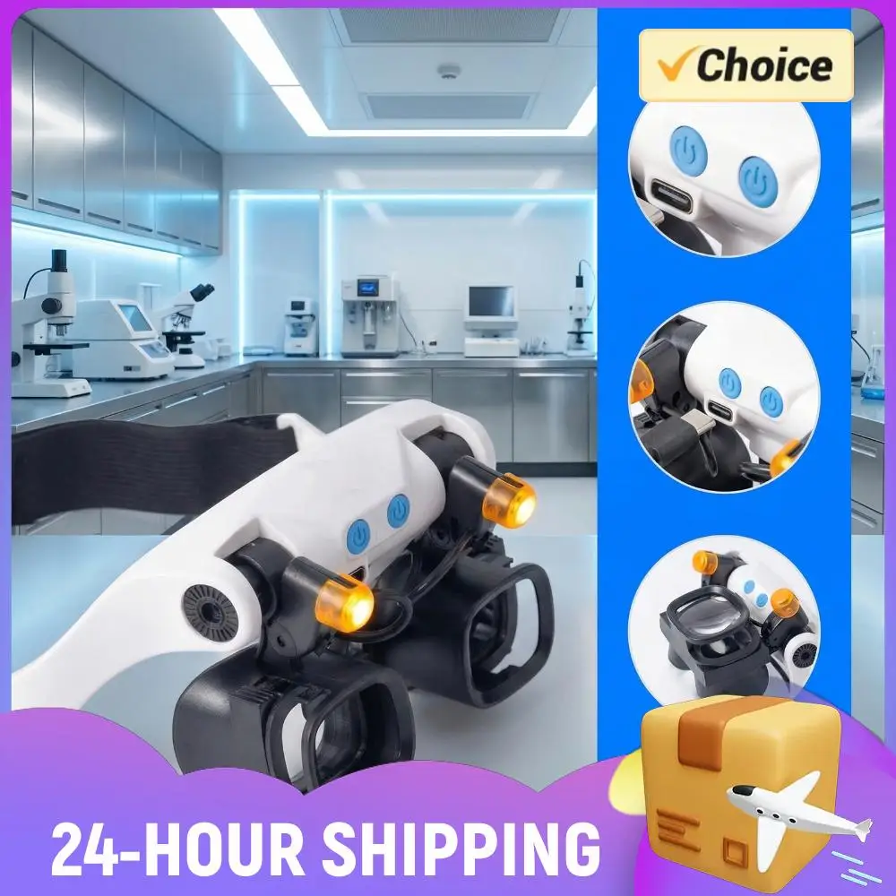 

High-Definition Magnifying Glass with LED & Interchangeable Lens 2X 4X 6X 10X 13X Lenses For Mechanical & Jewelry Appraisal