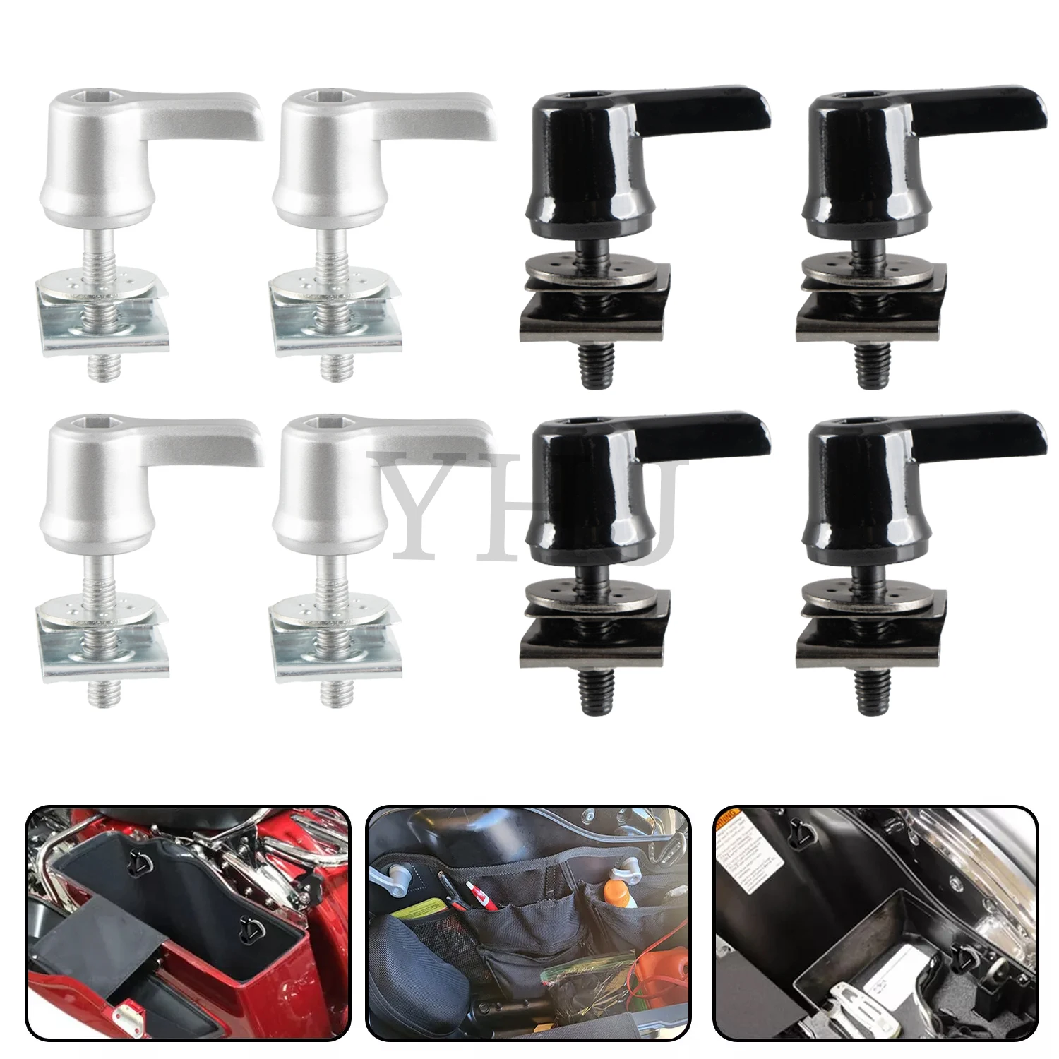 4 Pcs Saddlebag Lever Lock Bolts Nuts Mounting Kit For Harley Motorcycle Touring Road King Street Glide Electra Glide 1992-2021