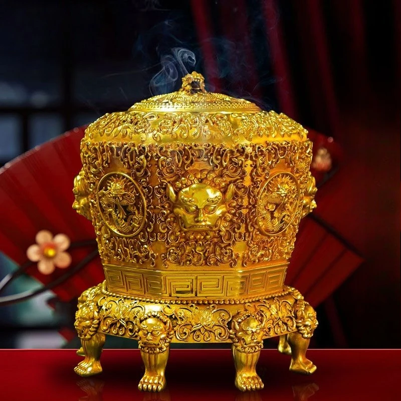 

Household bronze old relief aromatherapy stove indoor agarwood incense burner ornament
