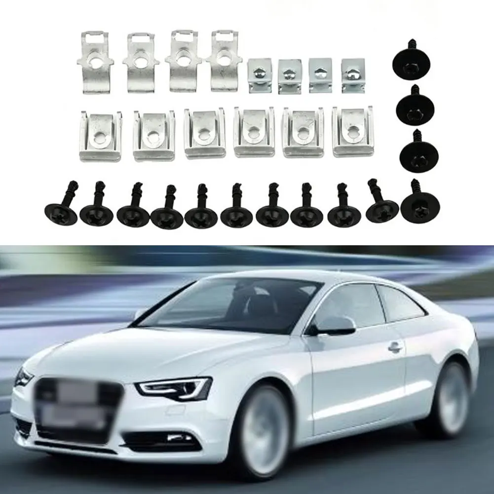 Bumper Retainer Set Undertray Panel Screws Easy Replacement Parts Secure Mounting Solution Sturdy Plastic Construction