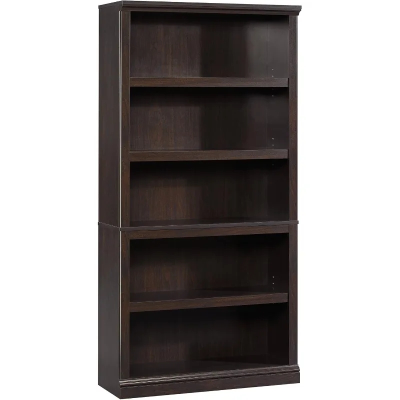 Miscellaneous Storage 5 Bookcase/Book Shelf, Three Adjustable Shelves Quick and Easy Assembly with Slide-on Moldings