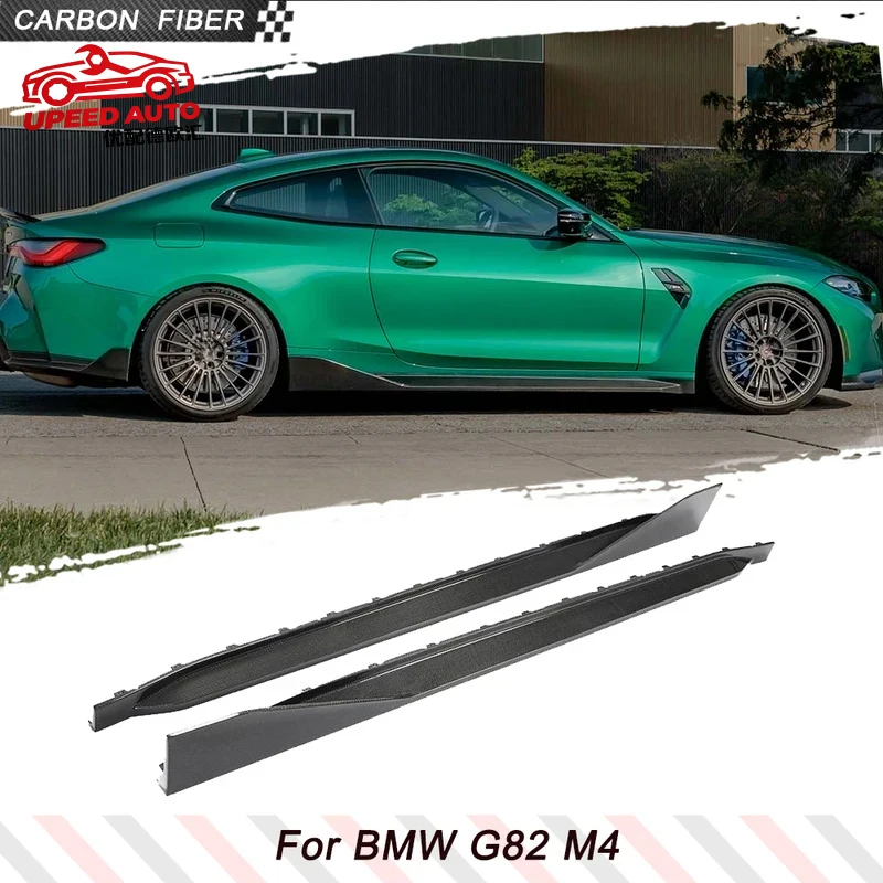 Suitable for Carbon Fiber Skirts Apron Racing Body Kits BMW 4 Series G82 M4 2021 2022 Car Side Door Extention Lip Splitters