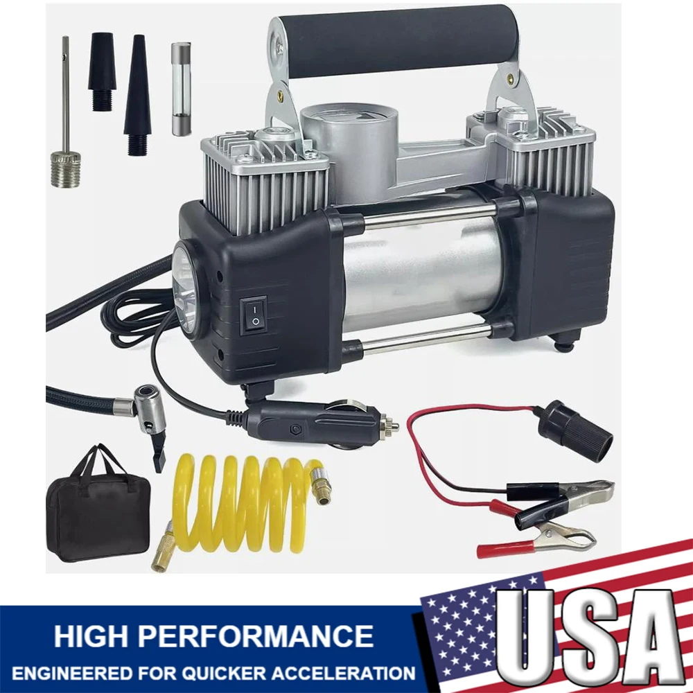 

12V 150PSI Electric Car Tyre Inflator Portable Air Compressor Pump Motorcycle Inflatable Pump with Battery Clamp Pressure Gauge