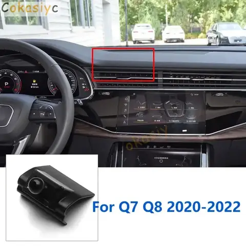 아우디 Q7 Q8 4M 자동차 전화 홀더에 대 한 17mm 특수 마운트 고정 브래킷 공기 콘센트 기본 액세서리 2016-2022 지원 GPS