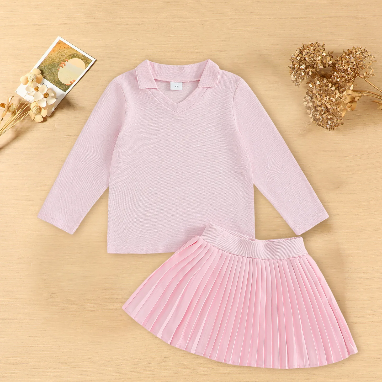 

Teen Girl Fashion Girls Comfortable And Fashionable Long Sleeve Top Short Skirt Two Piece Set Baby Christmas Matching Pajamas