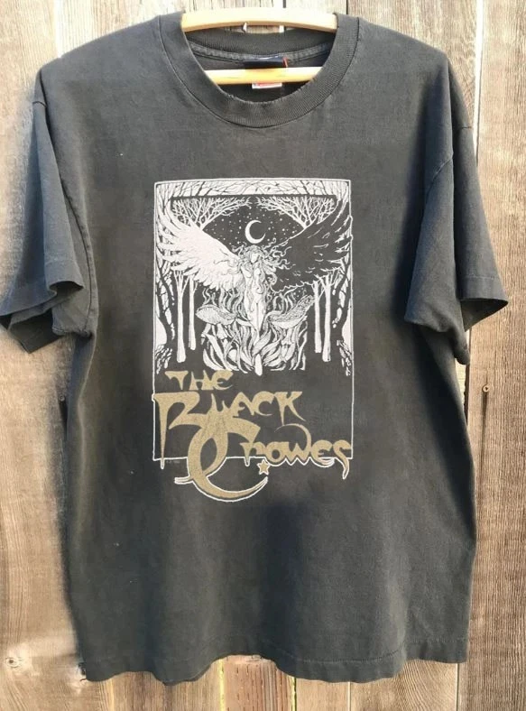 Camiseta Vintage The Black Crowes de talla grande para mujer, camiseta unisex de algodón transpirable, elegante, versátil, estilo callejero, talla grande